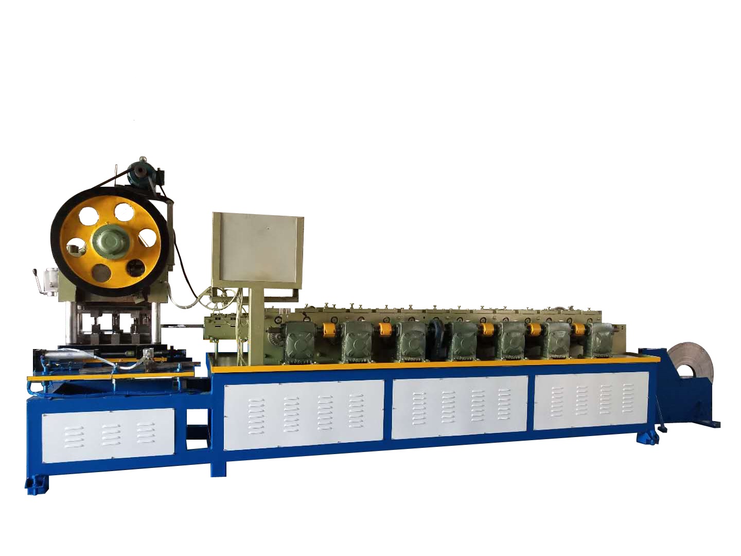Worm wheel forming machine for drawer runners